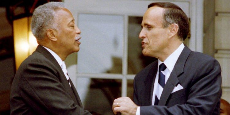 giuliani,-once-a-foe,-is-among-first-to-commemorate-david-dinkins