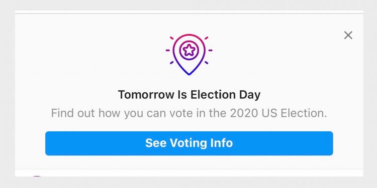 on-election-day,-instagram-mistakenly-tells-some-users-that-'tomorrow-is-election-day'
