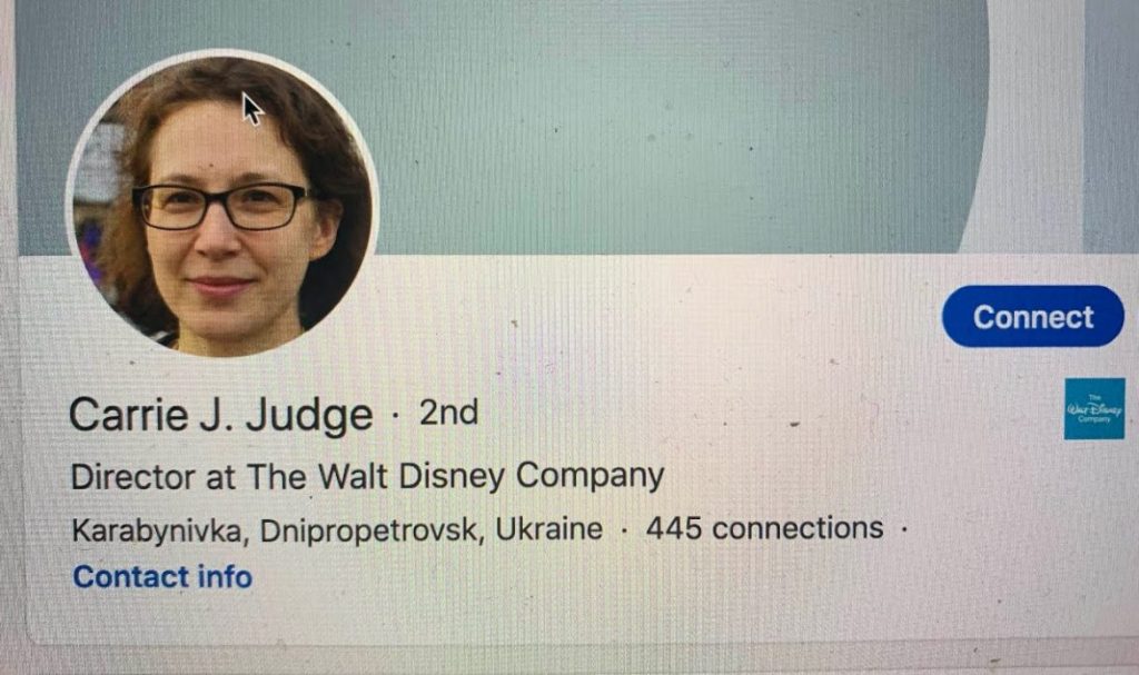 carrie-j.-judge-fake-walt-disney-company-director,-faked-ukraine-linkedin-profile-festive-…
