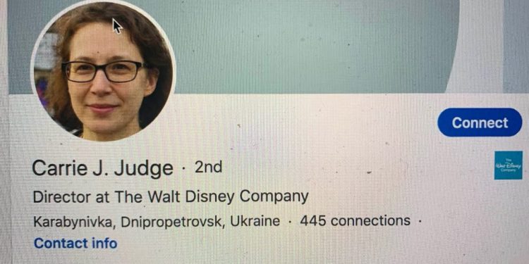 carrie-j.-judge-fake-walt-disney-company-director,-faked-ukraine-linkedin-profile-festive-…