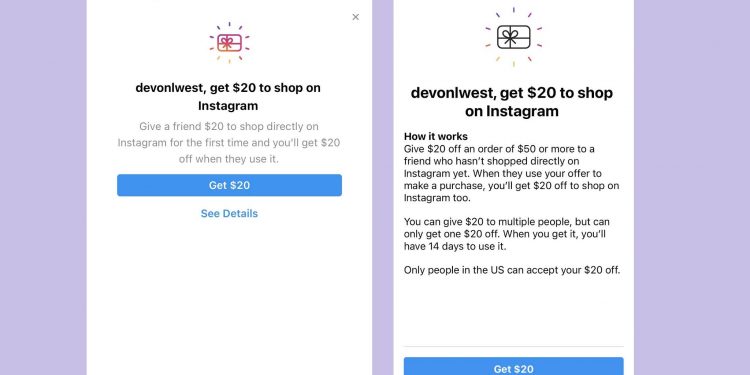 instagram-is-offering-a-$20-discount-to-some-users-when-they-shop-on-the-platform