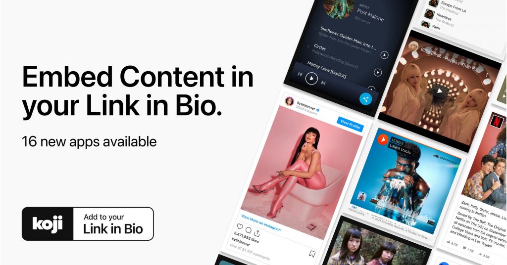 creator-economy-platform-koji-announces-sixteen-new-social-media-content-embed-apps