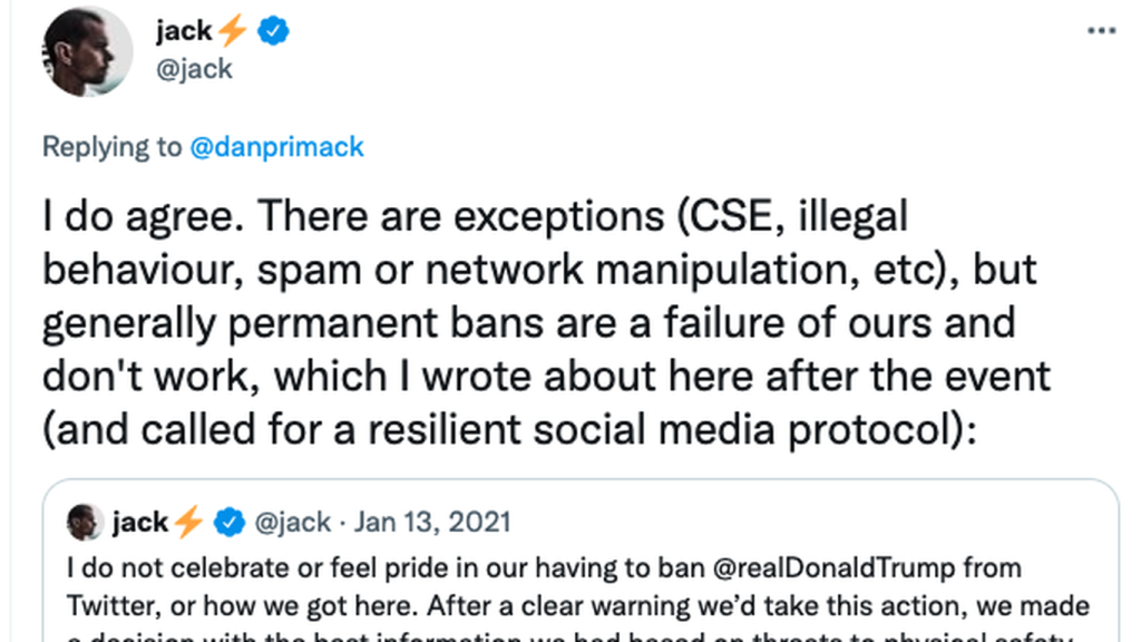 jack-dorsey-says-he-agrees-with-reversing-trump's-twitter-ban-–-axios