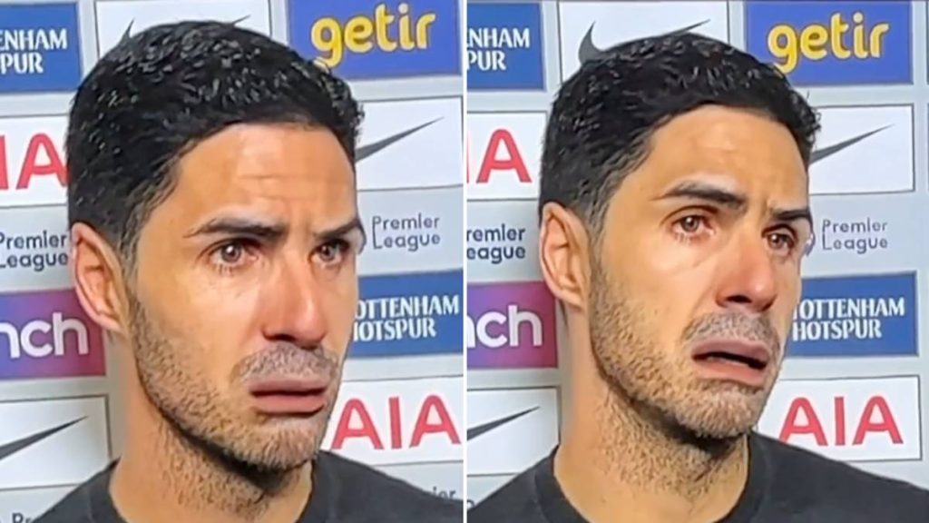 mikel-arteta's-blunt-post-match-interview-after-spurs-defeat-given-snapchat-filter-makeover