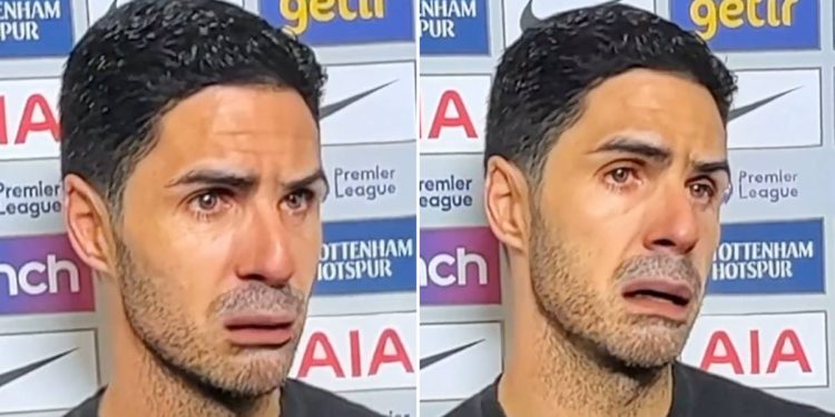 mikel-arteta's-blunt-post-match-interview-after-spurs-defeat-given-snapchat-filter-makeover