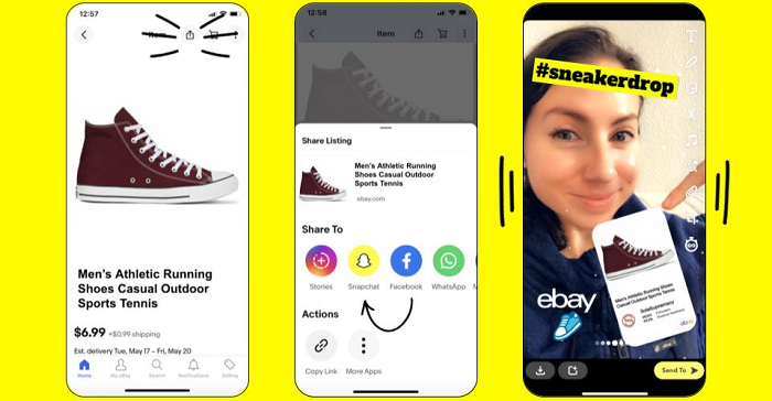snapchat-users-can-now-share-ebay-listings-|-retail-dive