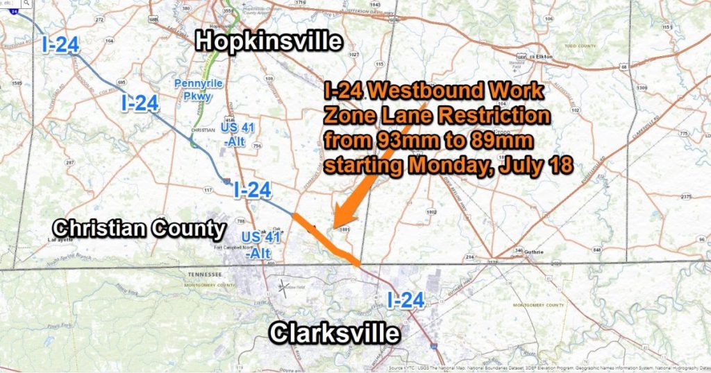 i-24-west-lane-restriction-to-begin-monday,-last-until-fall-–-whop