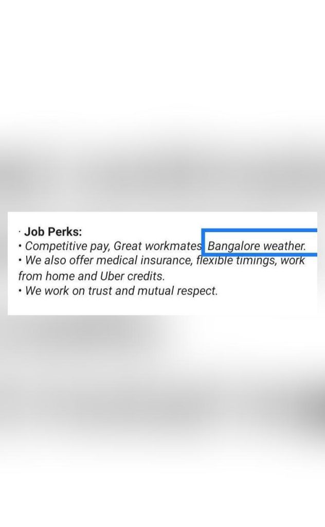 job-posting-on-linkedin-lists-'bangalore-weather'-as-perk,-pic-emerges-–-inshorts