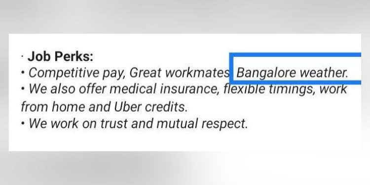 job-posting-on-linkedin-lists-'bangalore-weather'-as-perk,-pic-emerges-–-inshorts