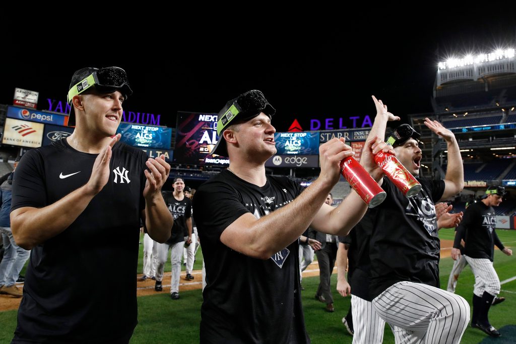 yankees-celebrate-alds-clinching-game-five-clubhouse-–-audacy