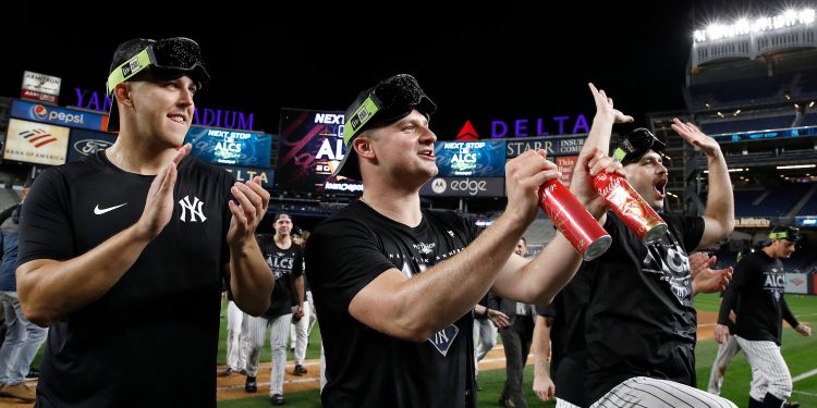 yankees-celebrate-alds-clinching-game-five-clubhouse-–-audacy