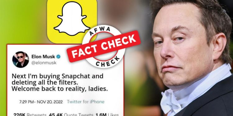 fact-check:-musk-has-not-announced-plans-to-buy-snapchat,-viral-screenshot-is-fake