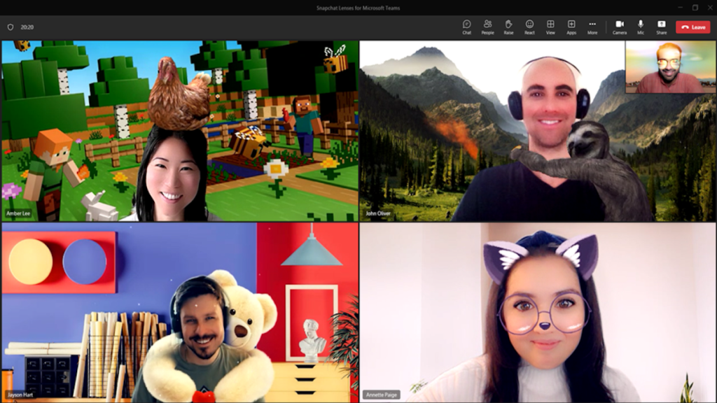 sick-of-microsoft-teams-virtual-backgrounds?-you-can-now-use-snapchat-lenses-instead