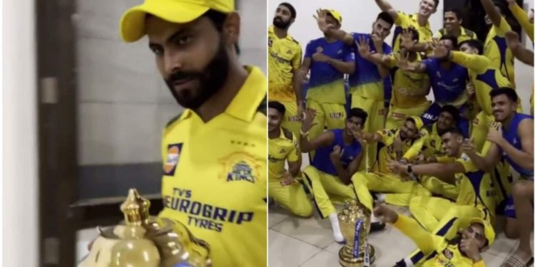 watch:-csk-players-recreate-viral-instagram-reel-after-jadeja-brings-ipl-trophy-|-cricket