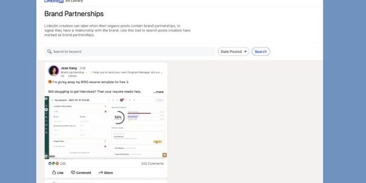 linkedin-adds-new-branded-content-library,-listing-all-influencer-campaigns-in-the-app
