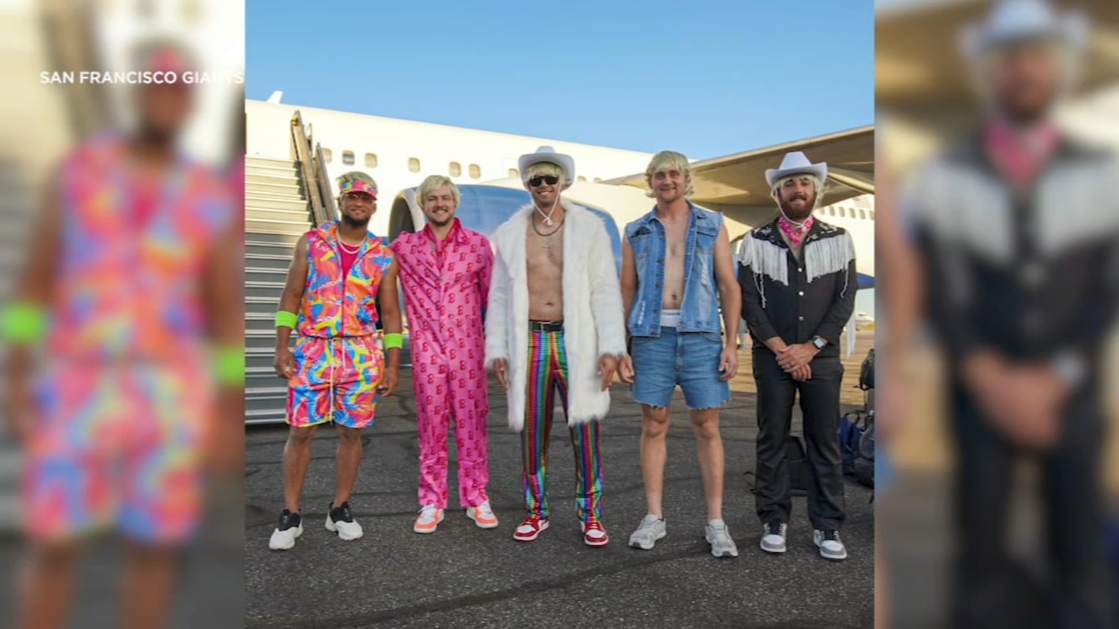 san-francisco-giants-rookies-dress-up-as-ken-from-'barbie'-movie-–-abc7-news
