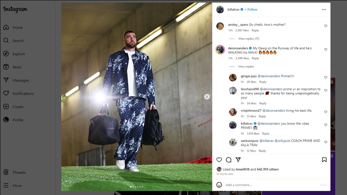 travis-kelce,-deion-sanders-exchange-compliments-on-instagram-|-9news.com