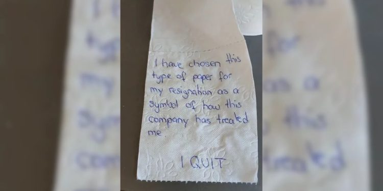 “felt-like-toilet-paper”:-employee’s-honest-resignation-note-is-viral-–-ndtv