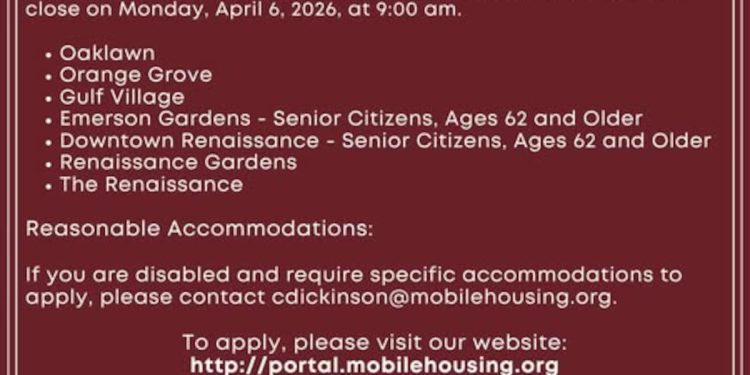 seven-mobile-public-housing-waiting-lists-to-open-to-new-applicants-monday