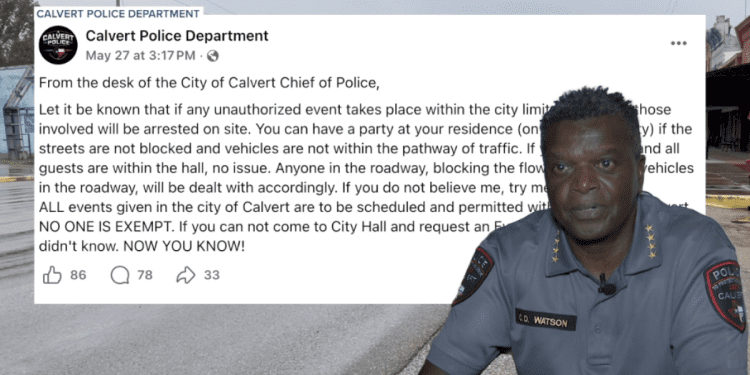 calvert-police-chief’s-facebook-post-about-event-permits-sparks-community-debate-–-kxxv